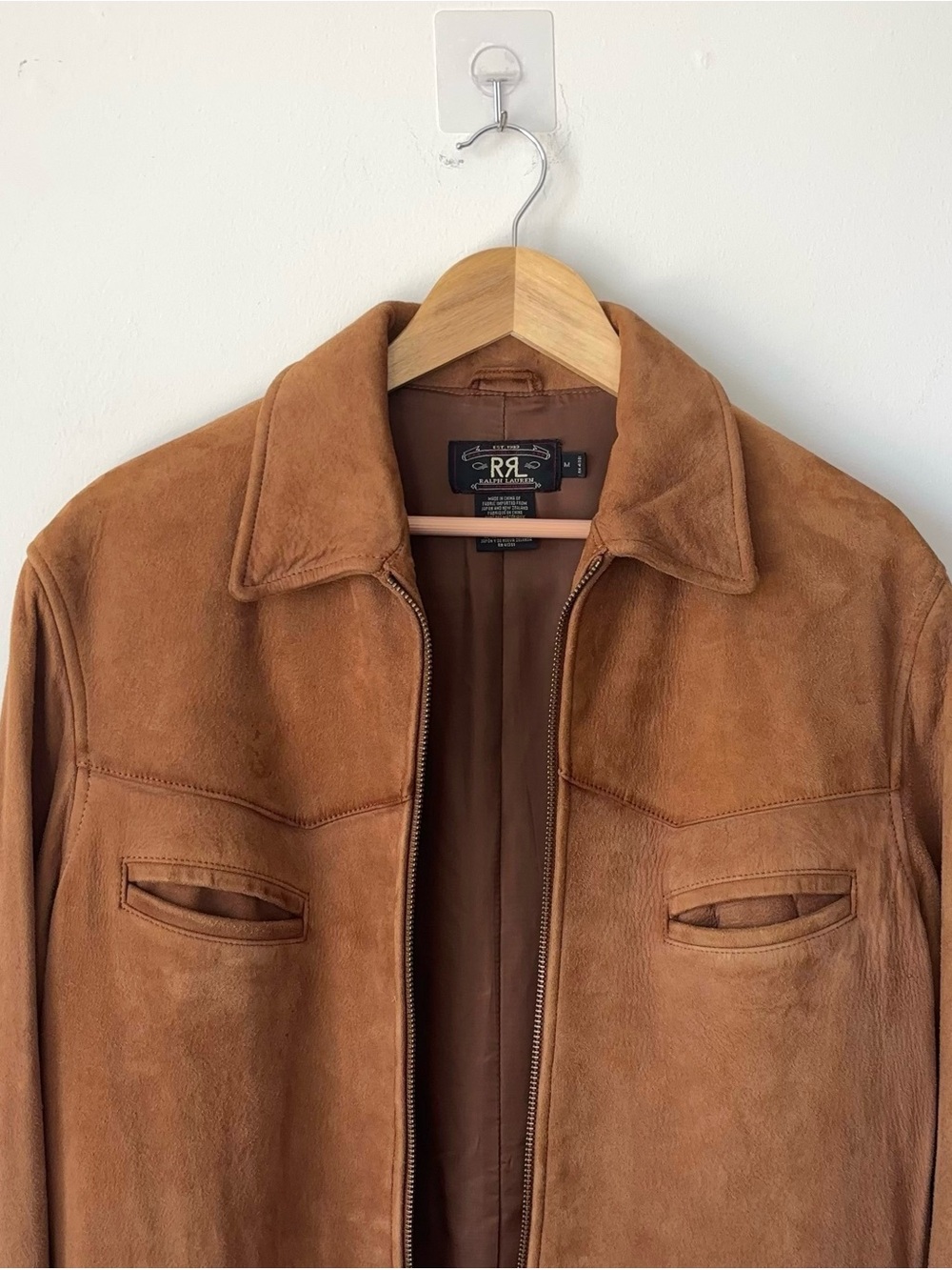 RRL Double RL Leather Suede Western Jacket Size M Ralph Lauren Chore Field